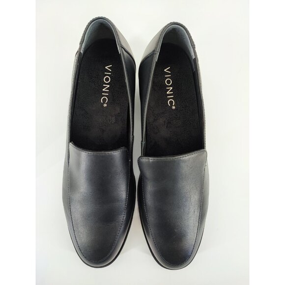 Vionic Women's Kensley Black Leather Loafers Size 8 US - Picture 4 of 8